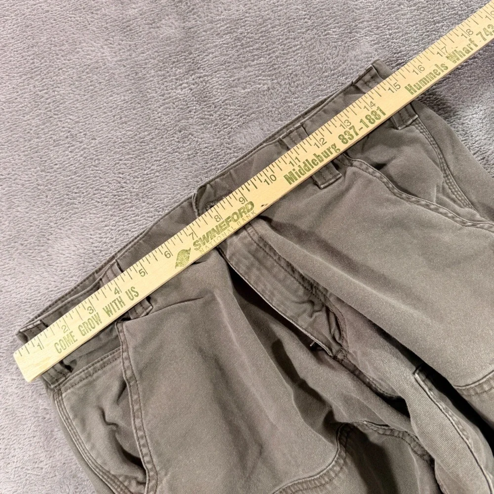 Carhartt Work Pants Mens 33x34 Brown Rugged Flex Relaxed Fit Double Front 102802
